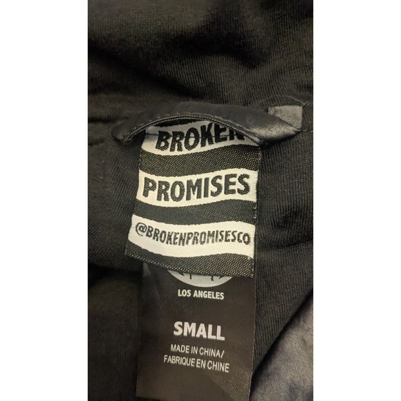 Broken Promises Black Metallic Bomber Jacket with Hood, Small - Picture 8 of 10